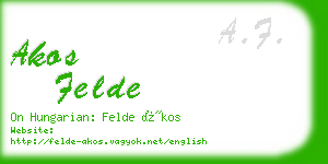 akos felde business card